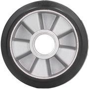 Ruota di Coda 180x50mm - Gomma Massiccio - Bocco in Acciaio Inossidabile - Alta Capacità di Carico - Resistente ai Sfregamenti - Antiscivolo - Ruota di Trasporto