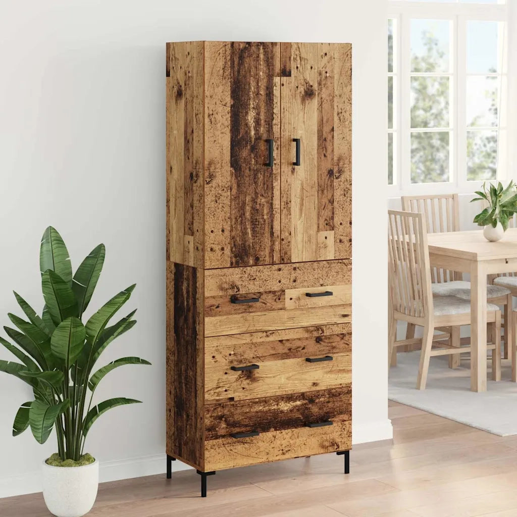 Credenza | Madia | Buffet da pranzo | Armadio da pranzo Legno vecchio 69,5 x 34 x 180 cm Legno multistrato