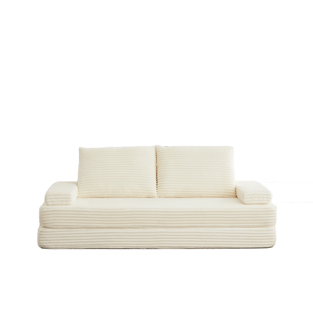 Divano letto in corda moderno ¨C Minimal ¨C 210cm con due cuscini e braccioli rimovibili