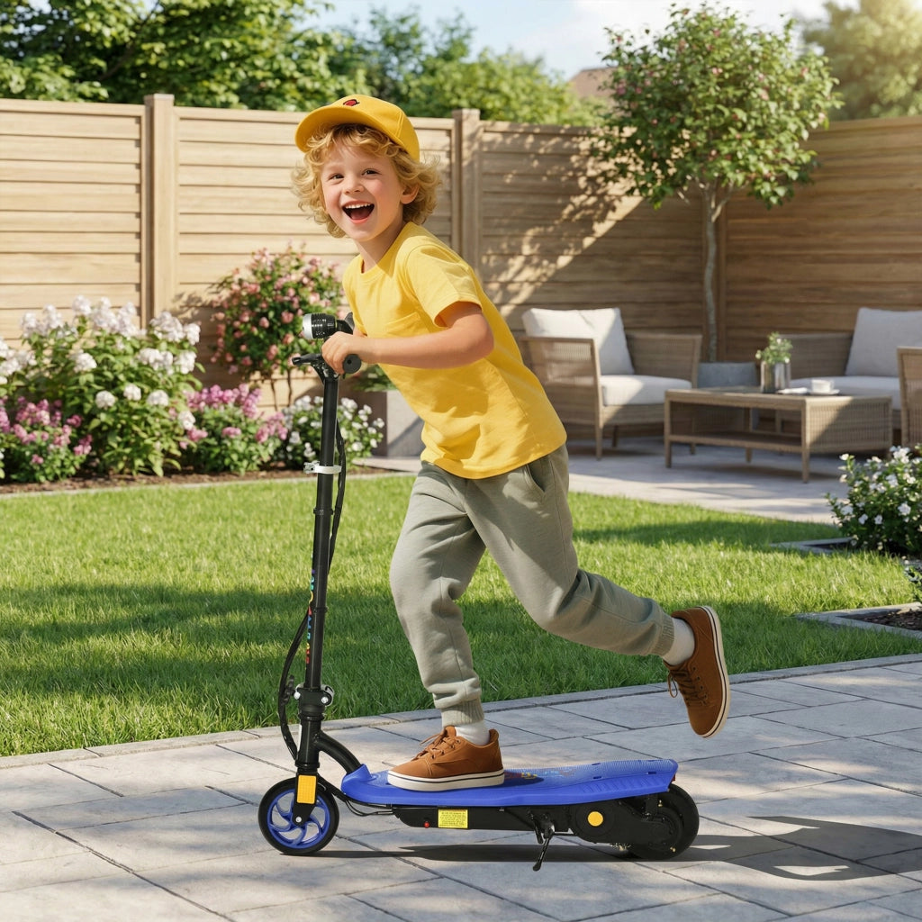 Monopattino Elettrico per Bambini ¨C zephmum ¨C Pieghevole con LED, 7-14 Anni, 12 km/h, Blu