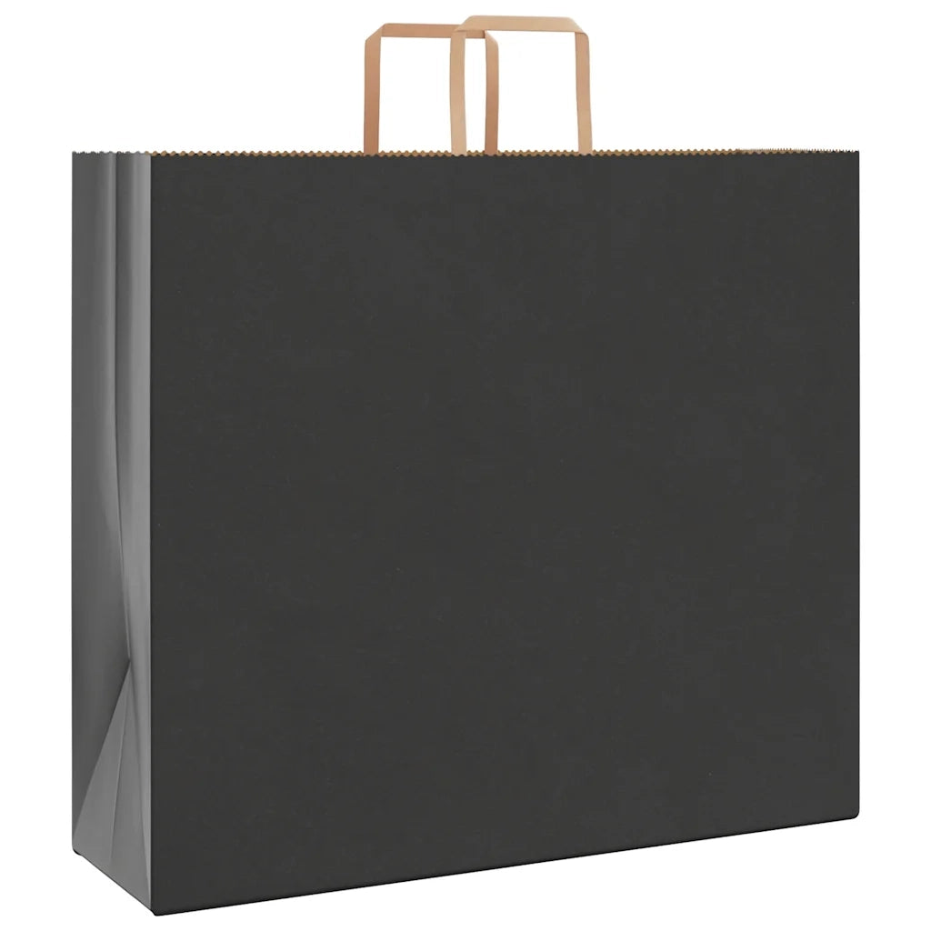 vidaXL Sacchetti di Carta 250 pz con Manici Neri 54x15x49 cm