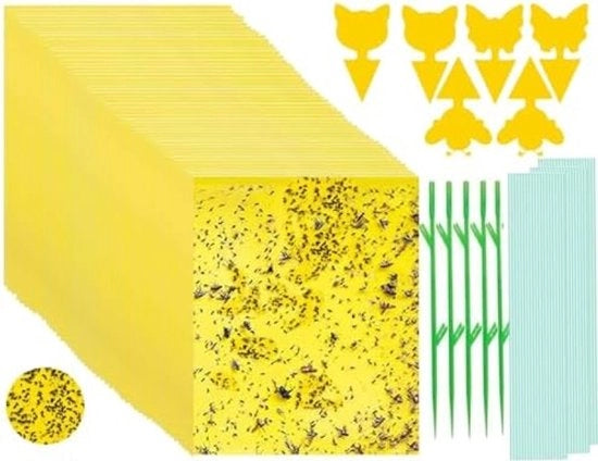54 pezzi di vassoio per insetti da appendere e da piantare, protezione efficace contro zanzare, afidi, mosche delle api e mosche bianche - riutilizzabile - inclusi attacchi per fili e punte per terra