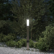 Lampada a paletto con sensore e presa 80 cm Acciaio Inox IP44 4006067