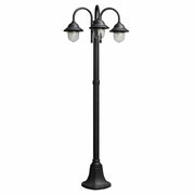 Lampione classico da giardino a 3 luci E27 in alluminio lanterna Retro da esterno IP54 Nero per vialetti parchi e ingressi eleganti