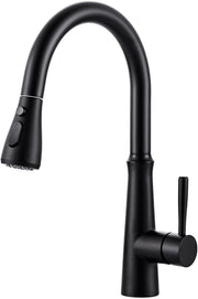 Uscita alta pressione, rubinetto da cucina 360° girevole con 2 tipi di getto d'acqua, rubinetto da cucina in acciaio inox, nero