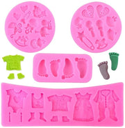 Set di silicone per la cerimonia del battesimo - 4 pezzi - Rosa - per torta e dolci.