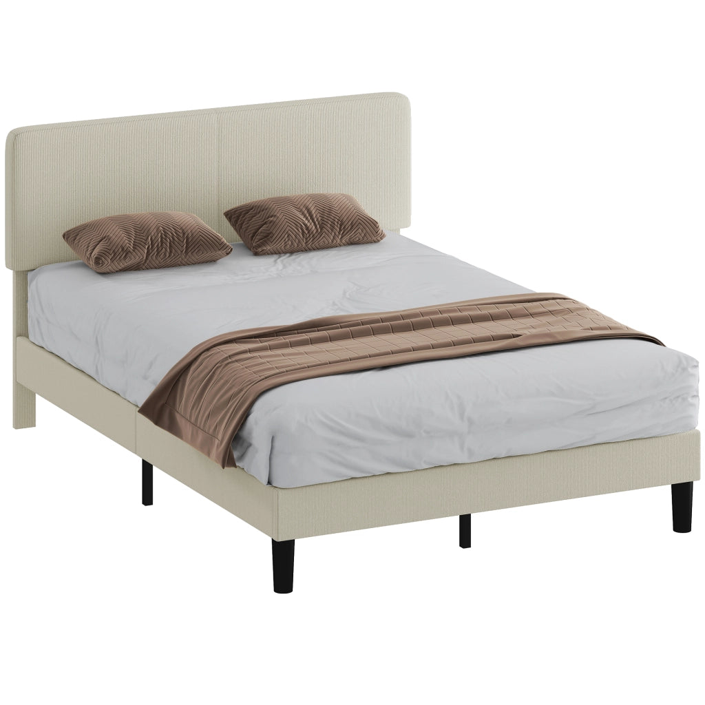 Letto Imbottito con Testiera Regolabile e Doghe ¨C Zephmum ¨C Velluto Grigio 140x200 cm