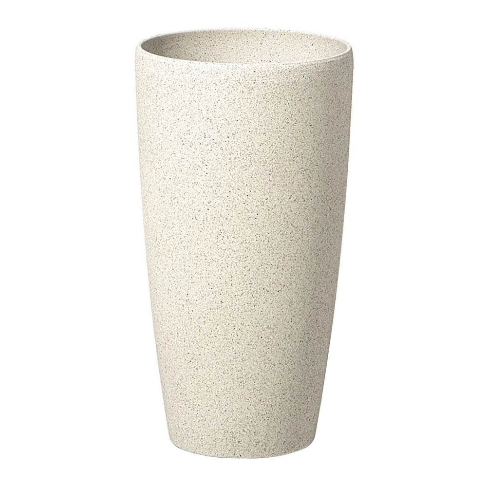 Vaso per fiori Fioriera alta in pietra beige 42 x ø 23 cm Accessori decorativi per interni e esterni moderni e minimalisti