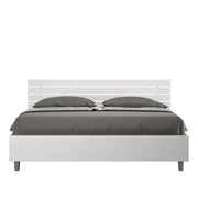 Letto contenitore doppia alzata 160x200 testata dritta con doghe bianco frassino Ankel