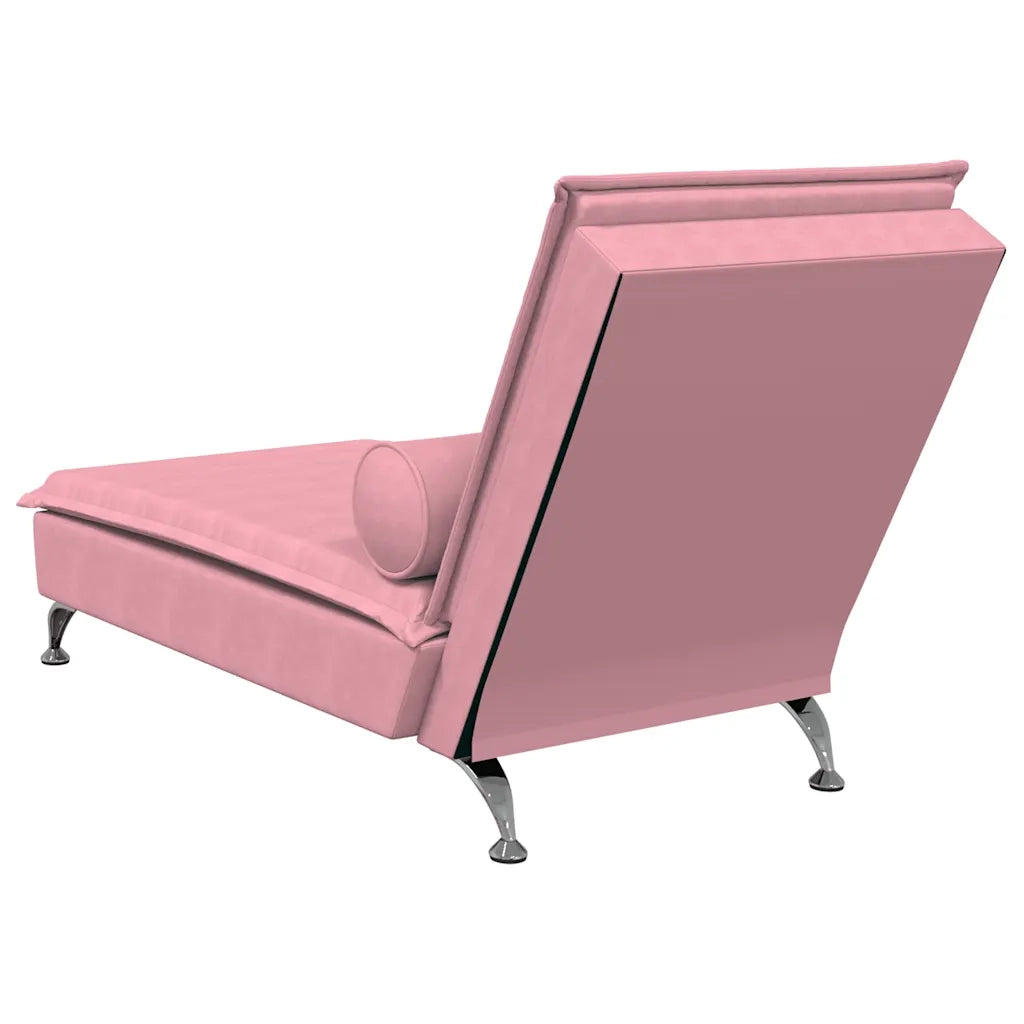Chaise Longue Massaggi con Cuscino Rosa in Velluto CFW8480643