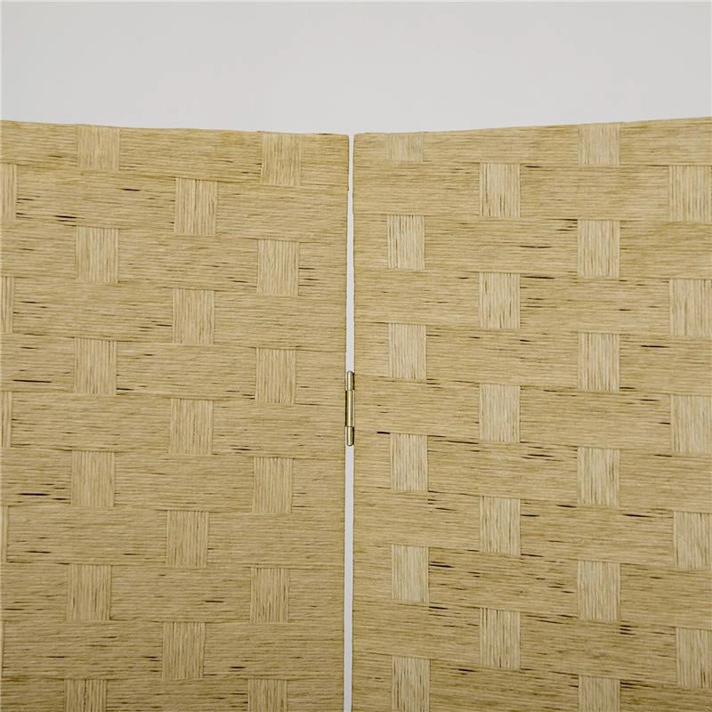 PARAVENTO PIEGHEVOLE  DA INTERNO A 4 ANTE IN LEGNO E BAMBÙ H 170 CM MARRONE