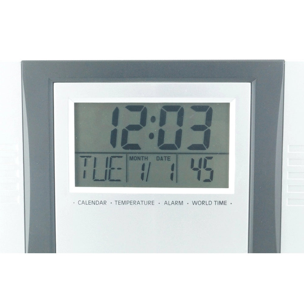 Trade Shop - Orologio Digitale Da Parete Da Scrivania Temperatura Datario Allarme Crono 2304 -