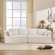 Divano 2 posti ¨C Minimal ¨C Bianco in velluto imbottito