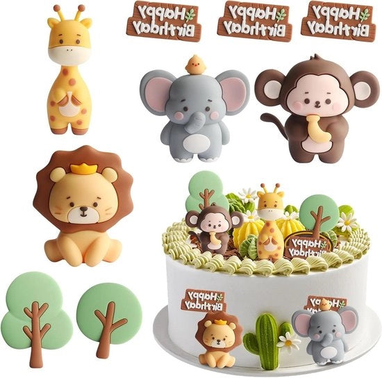 Decorazioni per torta animali - decorazioni per torta jungle animale festa bambini - regali per bambini festa bambino bambina - decorazioni per torta di compleanno