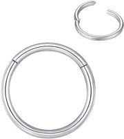 Anello di acciaio chirurgico 316L - Segmento pieghevole - 1,6 mm di spessore - 12 mm di diametro interno - Piercing