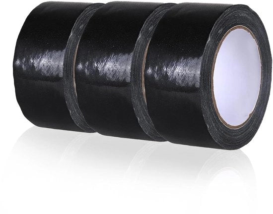 Tape di testo in tessuto nero 50 mm x 20 m - Riparazione, fissaggio, sigillatura, adesivo americano