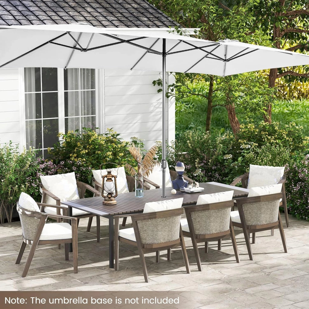 Ombrellone Doppio 426 x 265 cm, Ombrellone Rettangolare con Manovella e Protezione UV, Ombrellone da Balcone Grande Idrorepellente, Ombrellone da Patio per Piscina, Mercato, Giardino