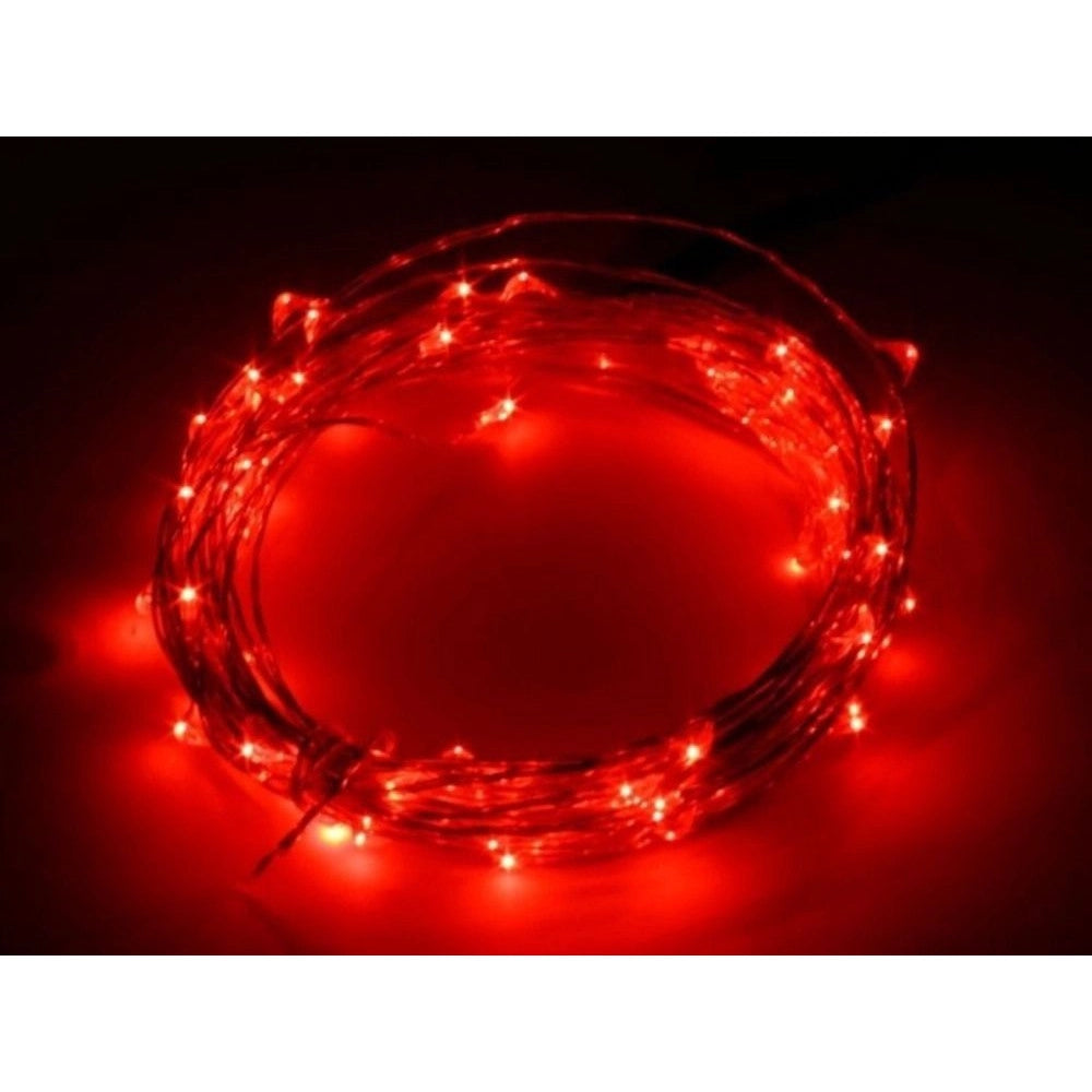 Trade Shop - Striscia 3 Metri Strip Led Bobina Flessibile A Batterie Filo Di Rame Luce - -rosso      -