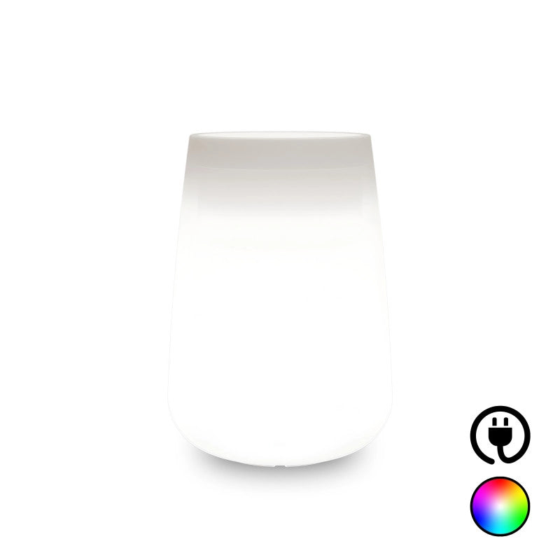 Vaso luminoso alto moderno di design Ø43 H75 in polimero resistente con LED multicolor per interno ed esterno - Made in Italy - Monacis