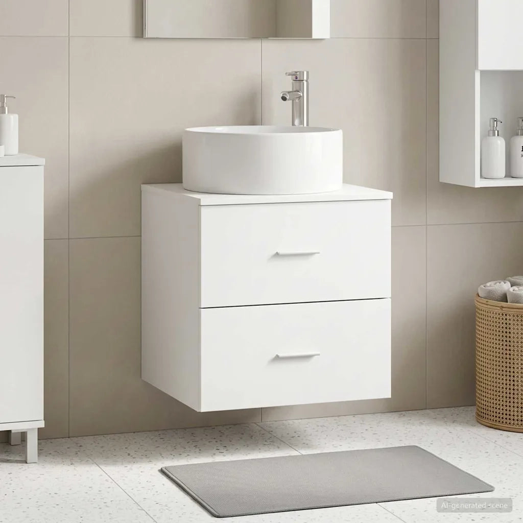 Mobile Lavabo da Parete Bianco 49,5 x 44,5 x 65,5 cm
