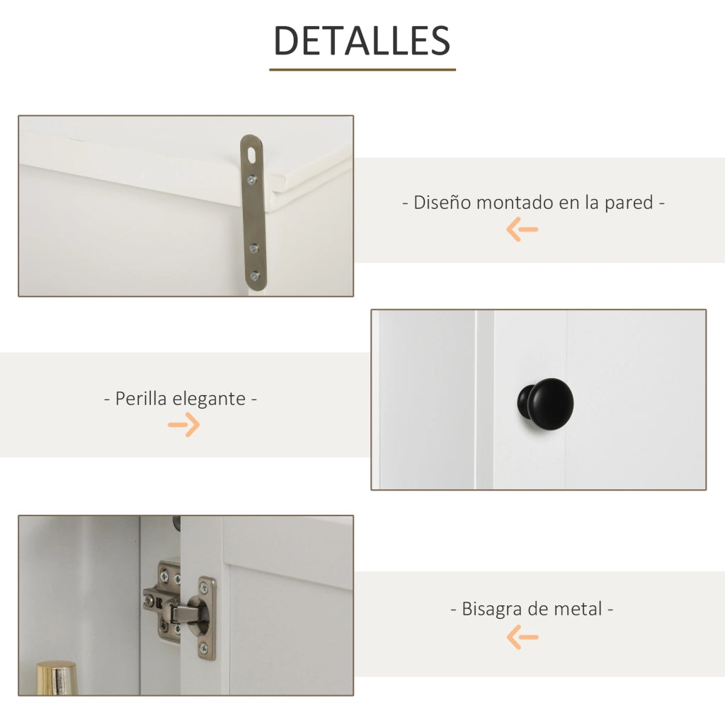 Armadietto Bagno Sospeso Multifunzionale ¨C zephmum ¨C Bianco 53x14.5x50.5 cm