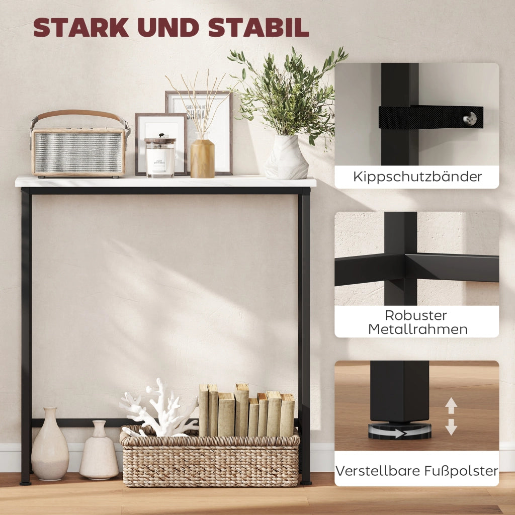 Tavolino consolle per ingresso con gambe regolabili ¨C zephmum ¨C Nero 75x24x76 cm