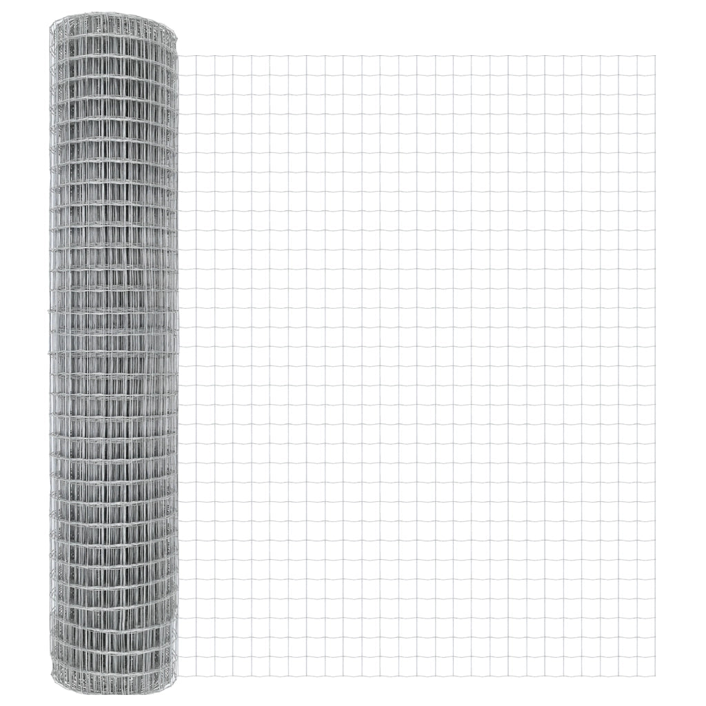 Recinzione Euro con 10 Pali Argento 1,6x10 m Acciaio