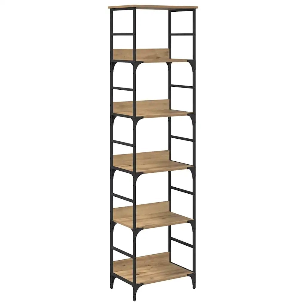 Libreria-Scaffale per Libri-Mobile di Stoccaggio Rovere artigianale 50 x 33 x 188,5 cm