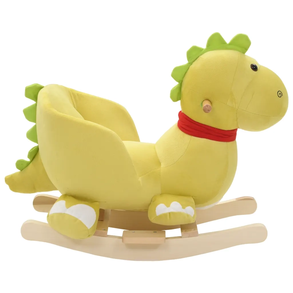 Drago a Dondolo con Schienale in Peluche 60x32x53cm Verde Lime 80225