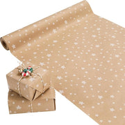 Papel da carta per avvolgere Natale 44cm x 15m - Disegno stellare in carta Kraft
