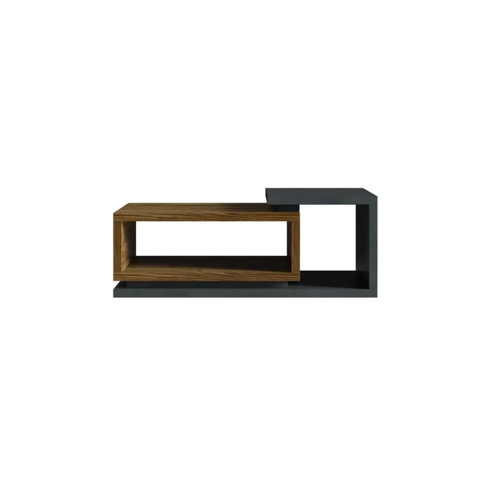Tavolino da salotto design collezione BERGAMO. Colori grigio e rovere scuro. Stile design.