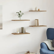 Mensole Parete 4pz Rovere Artigianale 40x20x1,5cm in Truciolato 856292