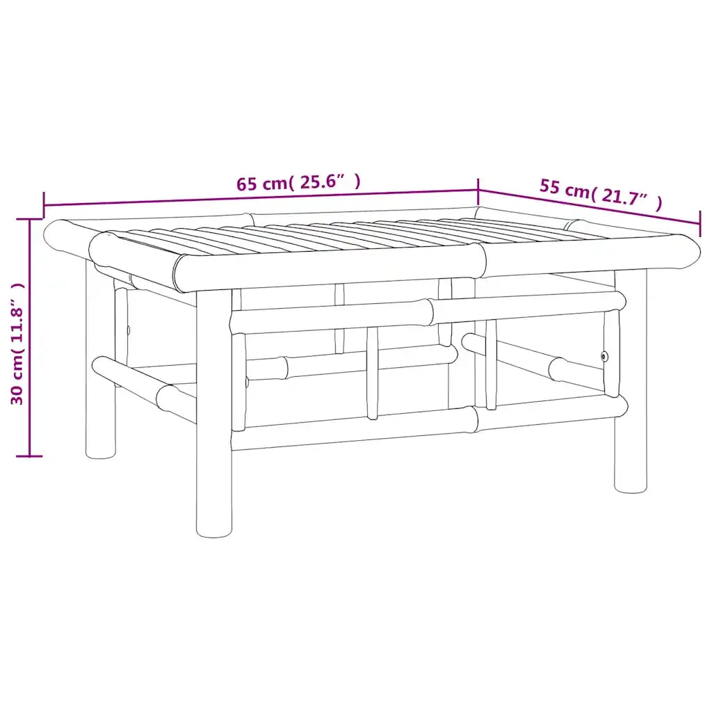 Tavolino da Giardino-Tavolo da Esterno 65x55x30 cm in Bamb¨´ 494426