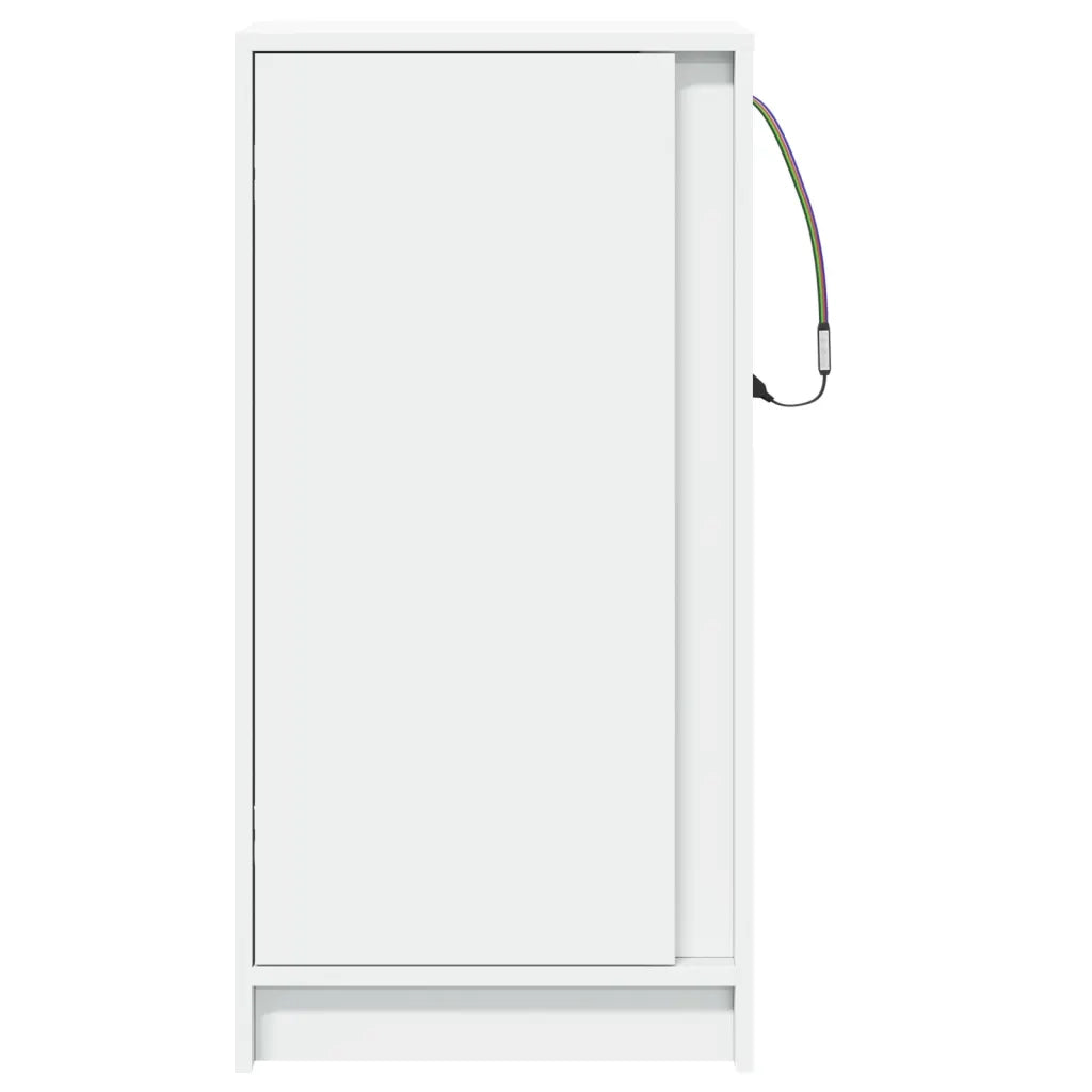 Credenza con LED-Buffet-Armadio da cucina Bianca 42,5x34x85 cm in Legno Multistrato