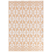 Tappeto rotondo moderno per interni ed esterni con motivo geometrico 160 x 230 cm Beige moderno balcone patio