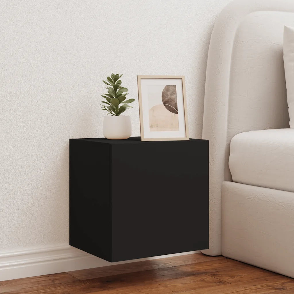 Mobile TV a Parete con Luci LED Nero 40,5x35x40 cm 837248