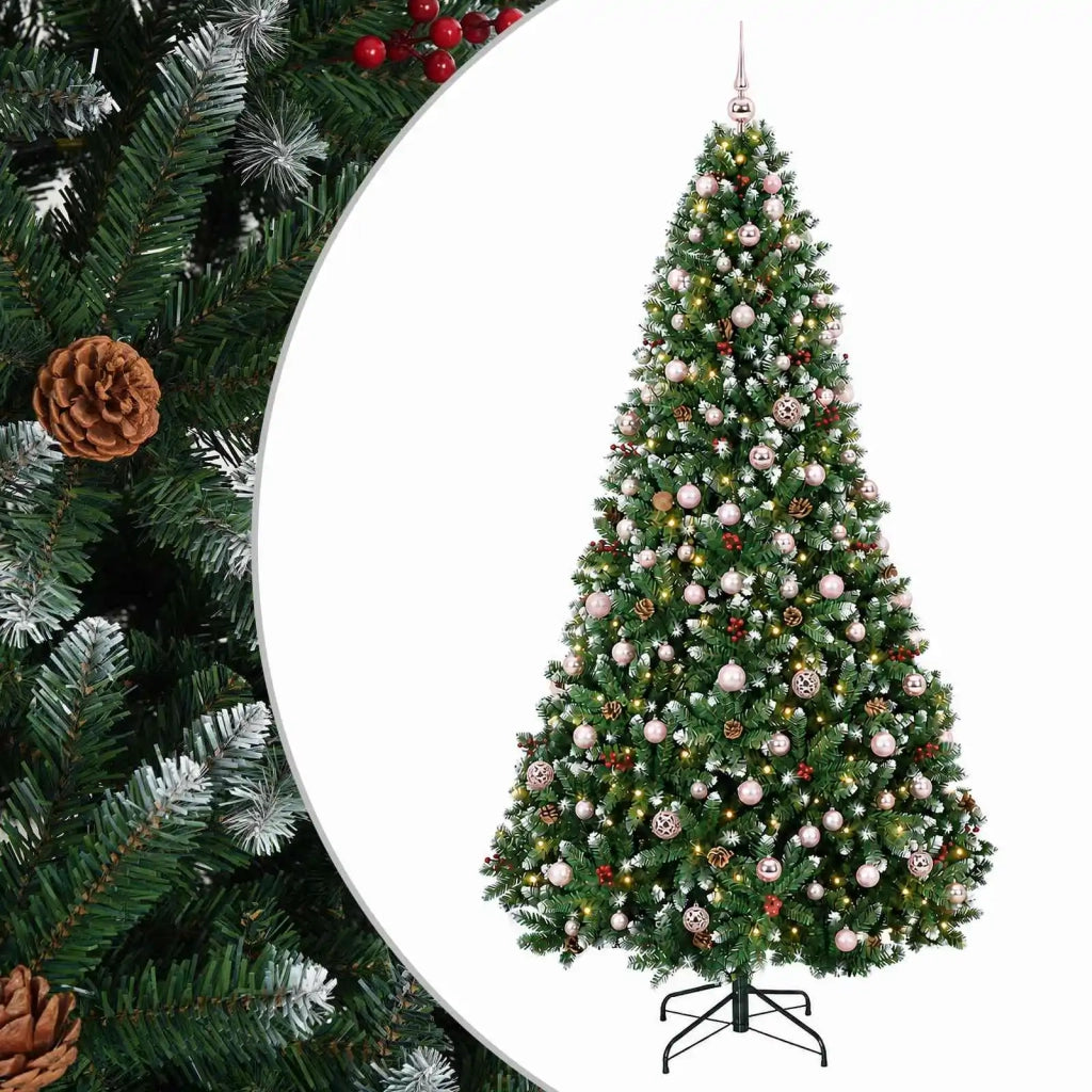 Albero di Natale artificiale verde con palline 210 cm 300 LED 3466738