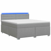 Letto con Box Spring, Materasso e LED Grigio Chiaro Tessuto 3451931