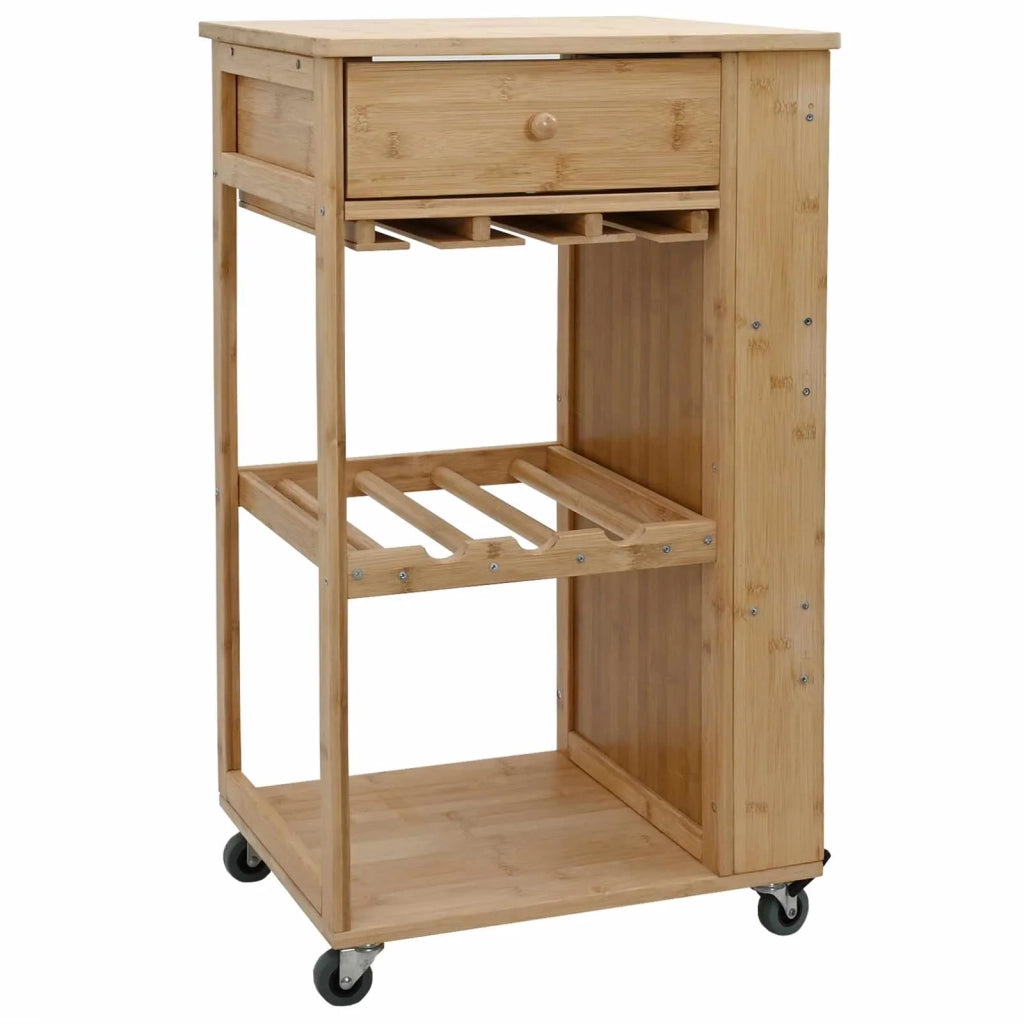 Carrello da Cucina con Ruote Naturale 47,5 x 36 x 83 cm Bambù 42028292