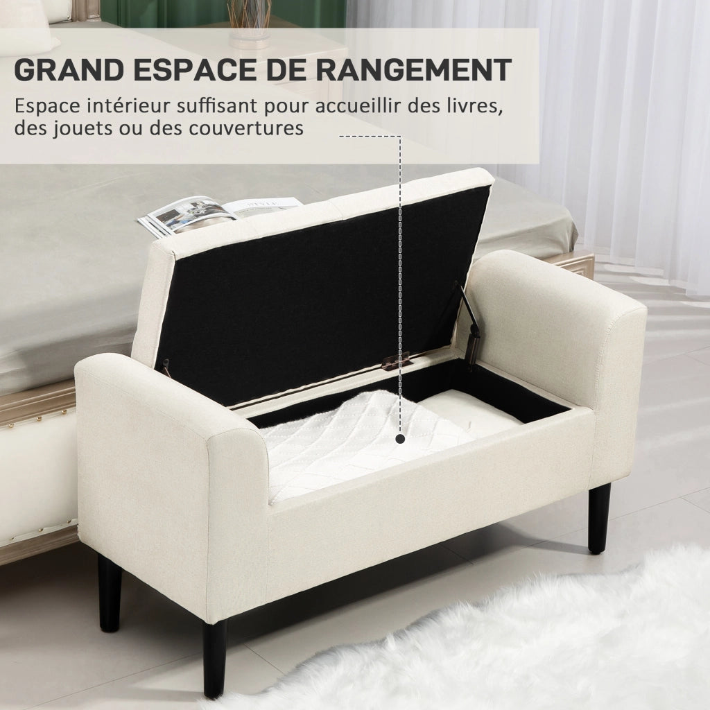 Divano a due posti contenitore con braccioli ¨C zephmum ¨C beige