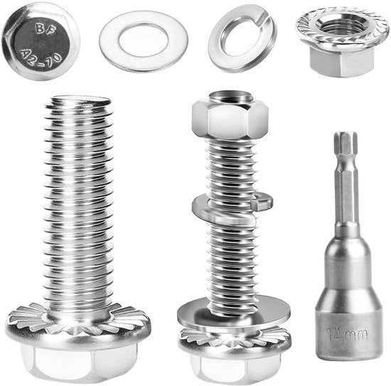 Set di viti M8 - 15 pezzi - Viti a 5 gusci - Resistenti alla corrosione - Viti per macchine - Per uso in costruzione