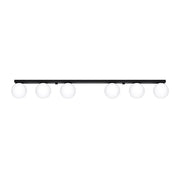 Lampada da soffitto YOLI French Sky in acciaio nero e vetro, moderna a 6 luci