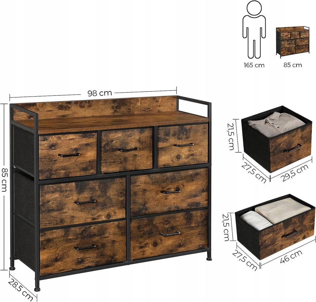 Cassettiera industriale Valora in stile loft, marrone rustico | contenitore