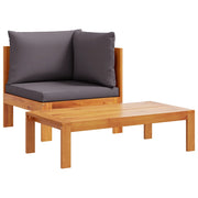 Set Divani da Giardino 2pz | Set Salotto da Giardino con Cuscini Legno Massello di Acacia