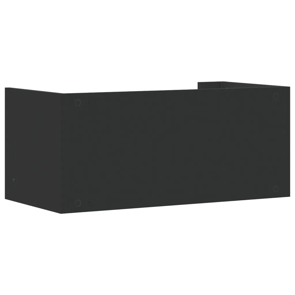 Scaffale a Parete Nero 70,5x35x30,5 cm in Legno Multistrato 848452