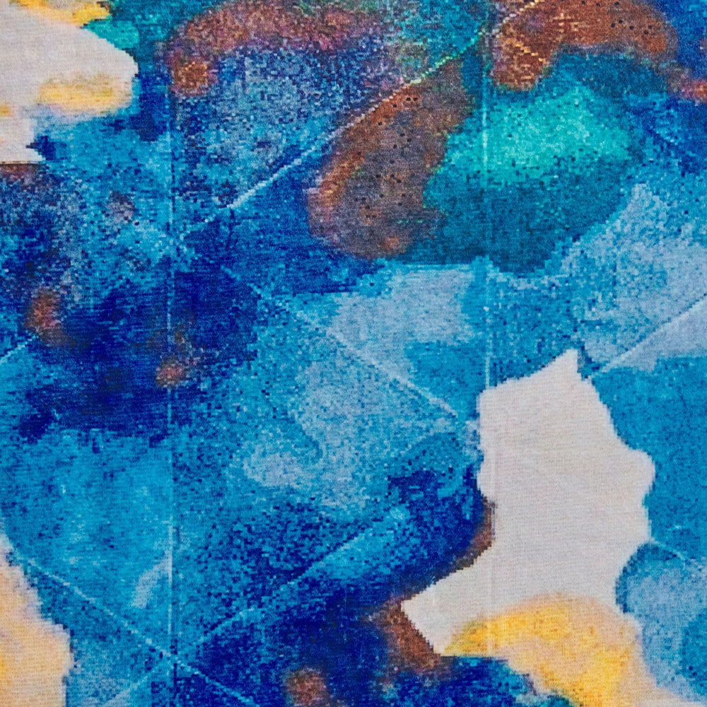 Tappeto per tappetino Moquette Tessuto in poliestere Multicolore Motivo astratto Effetto vernice Fondo rivestito in gomma 80 x 150 cm
