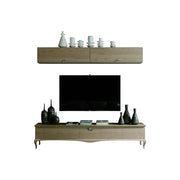 Mobile porta tv in legno con pensile in frassino l.247 p.50 - Mobili 2G