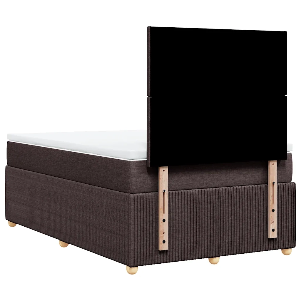 Giroletto a Molle con Materasso Marrone Scuro 120x190cm Tessuto