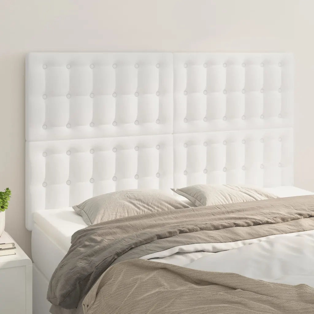 Testiera | Testata Bianca 144x5x118/128 cm in Similpelle