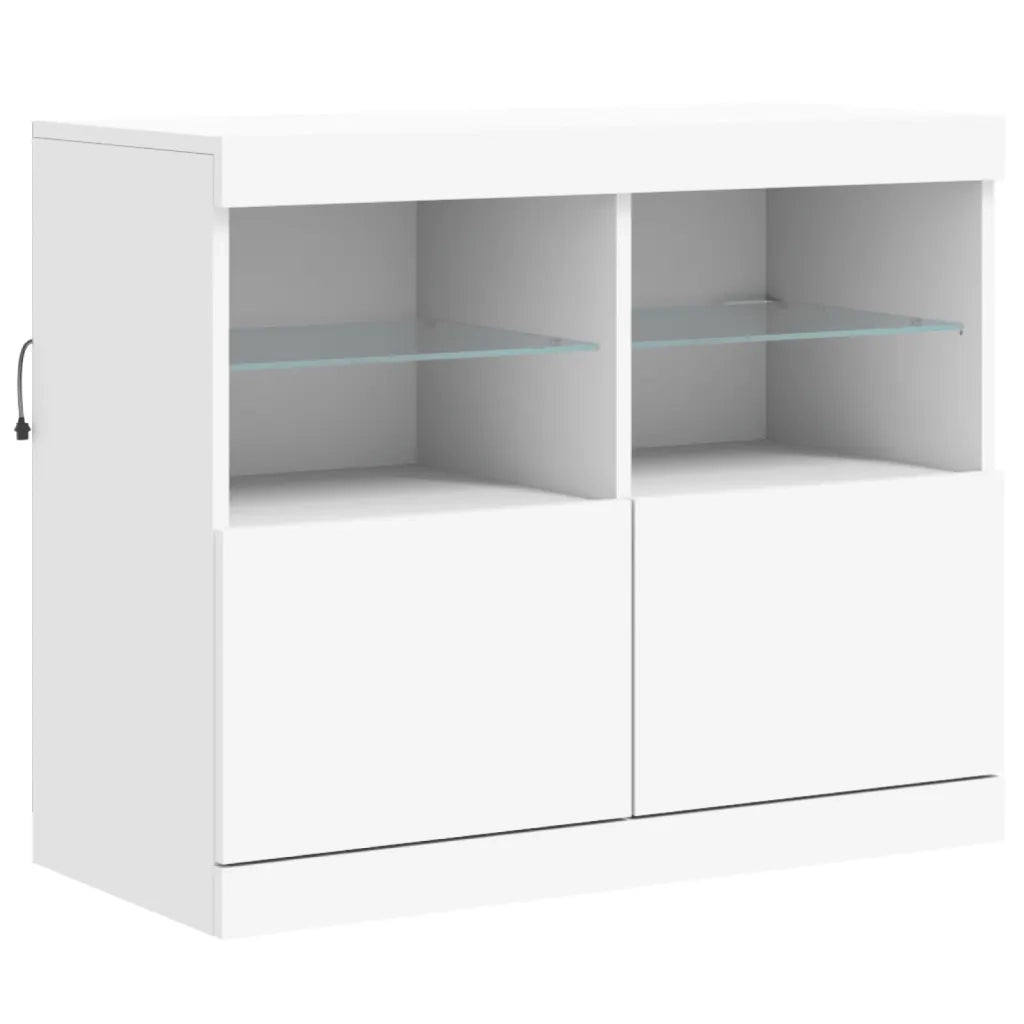 Credenza con Luci LED Bianca 163x37x67 cm 3209072